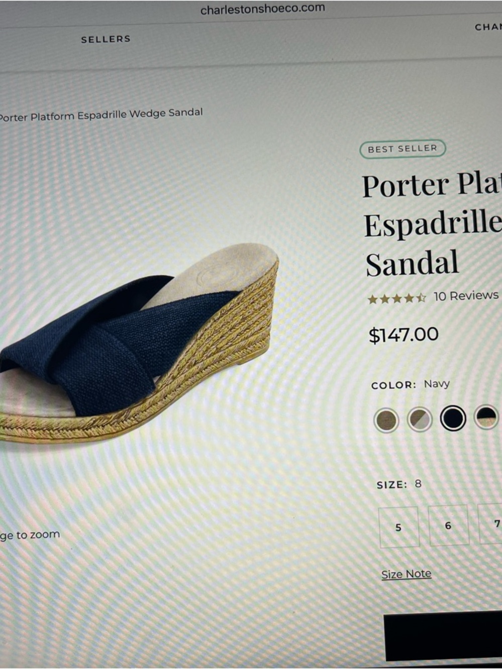 CHARLESTON SHOE CO. Porter - Navy Wedge Sandals